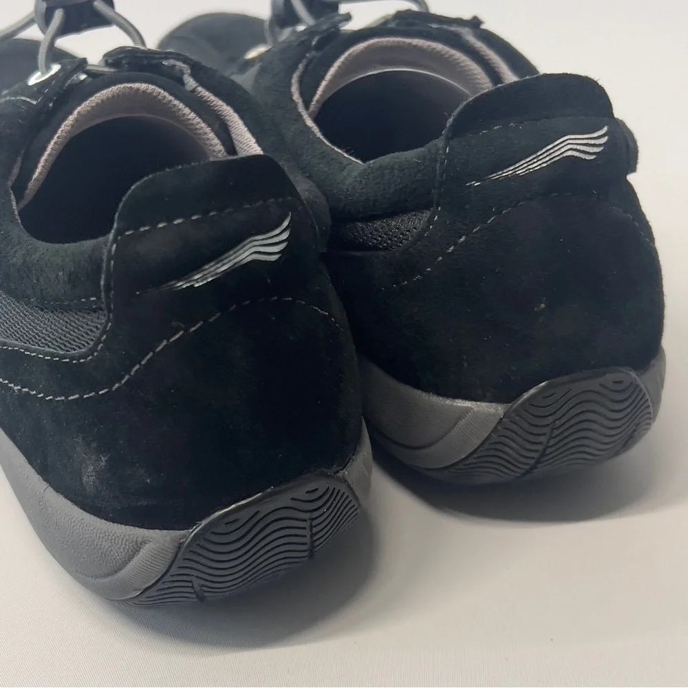 DANSKO W Black Casual Sneakers 39 US 8.5 EU HELEN Suede Bungee White Stripe